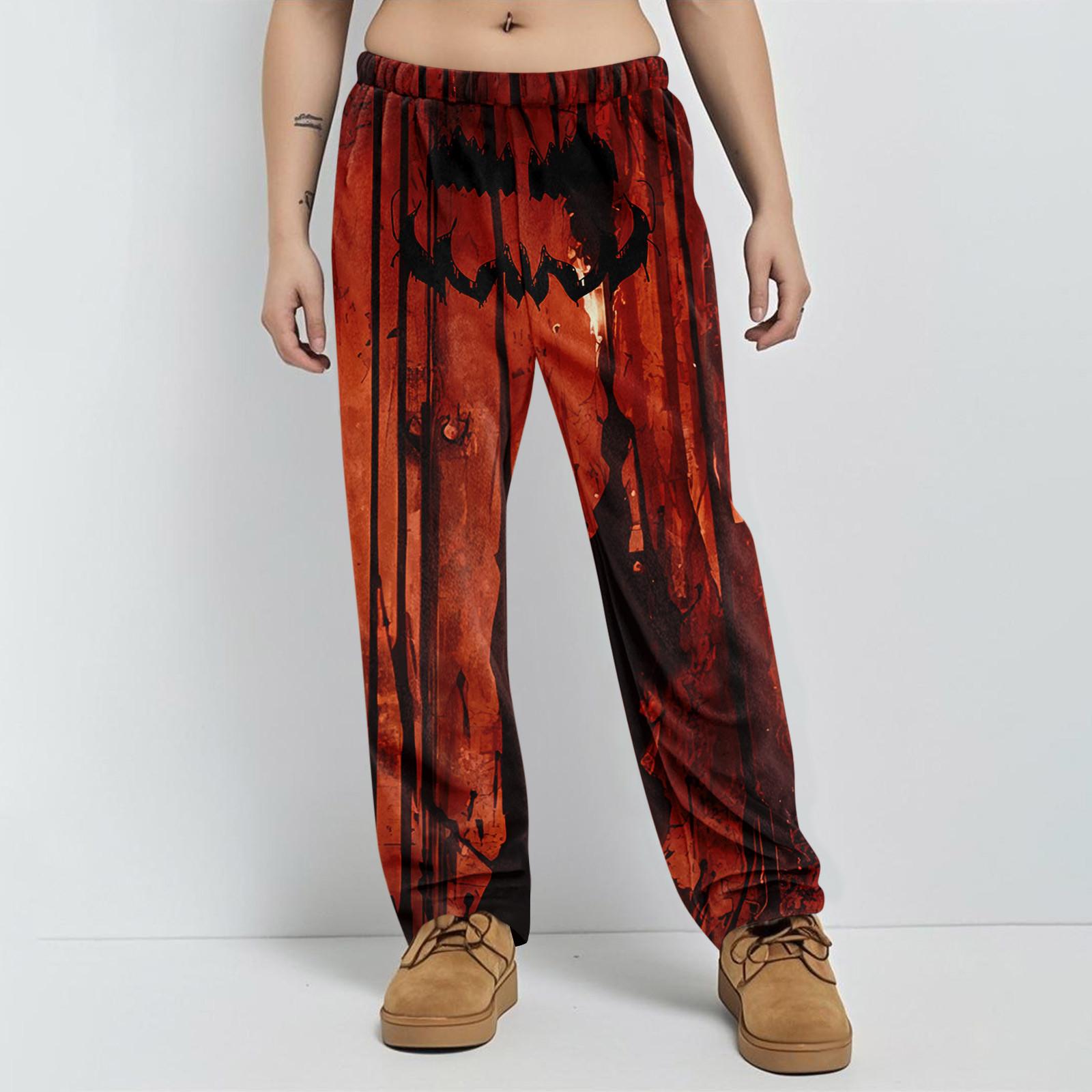 

Аніме Піжамні штани Одяг для сну Повсякденні штани на шнурку з еластичною талією Зручні прямі вільні штани для йоги M Кіновар