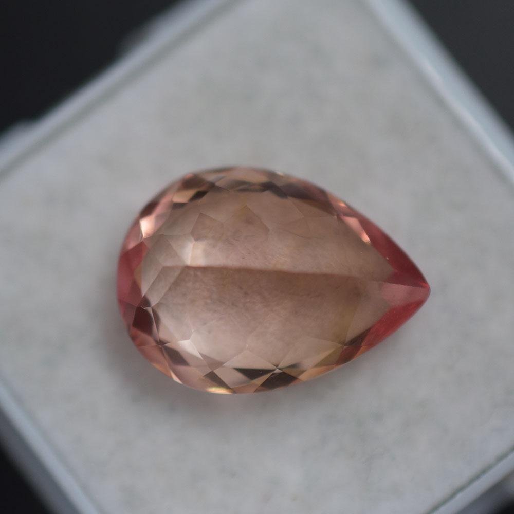 Natural Padparadscha Sapphire Pear 16 Ct Flawless Certified Loose Gemstone
