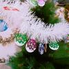 Christmas Ribbon Garland & Ornaments: Rattan, Leaves, Snowflakes & Tinsel for Decoration