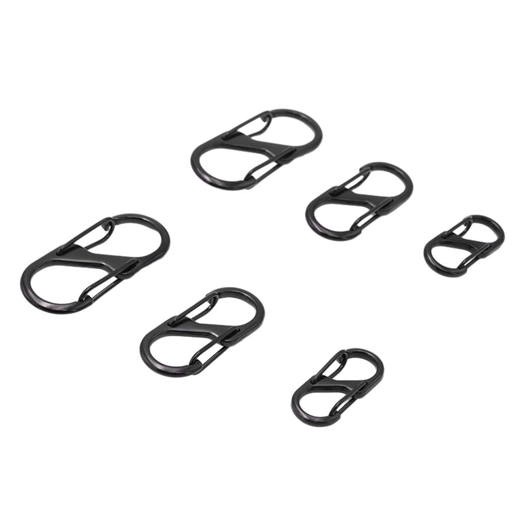 10 Pcs S Shaped Carabiner Metal Double Snap Hooks Carabiner Keychain Small Spring Clips for Camping Fishing Traveling