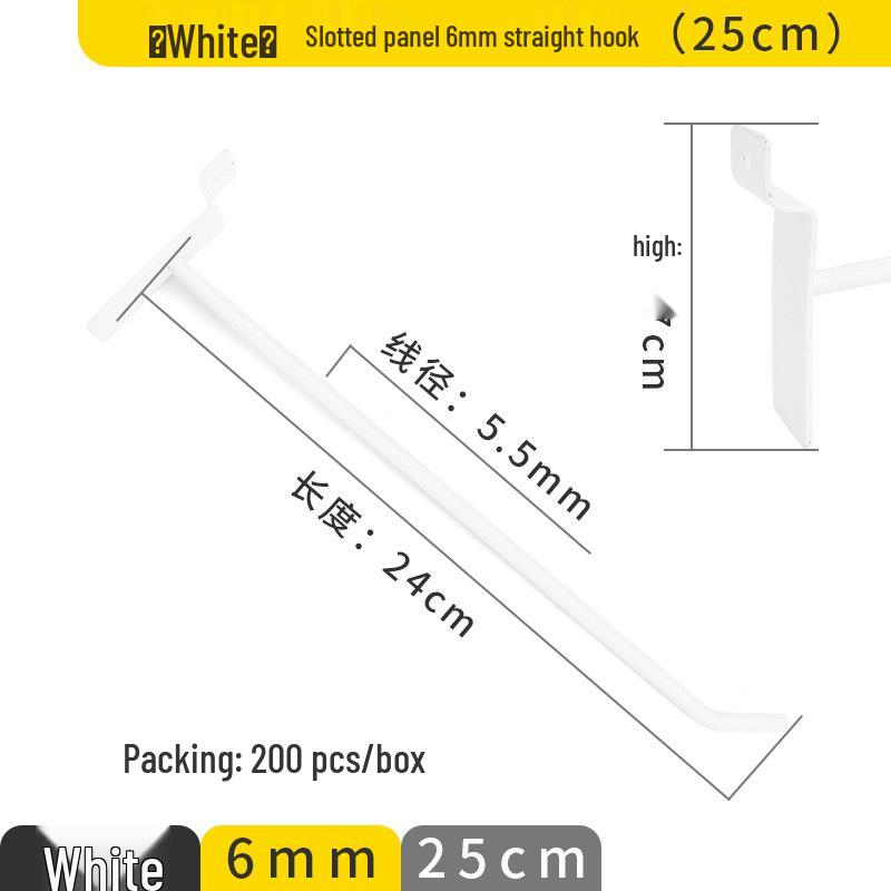Clip-on Straight Hook for Slotted Pegboard - Aluminum Display Hook for Electronic Components and Sample Exhibits