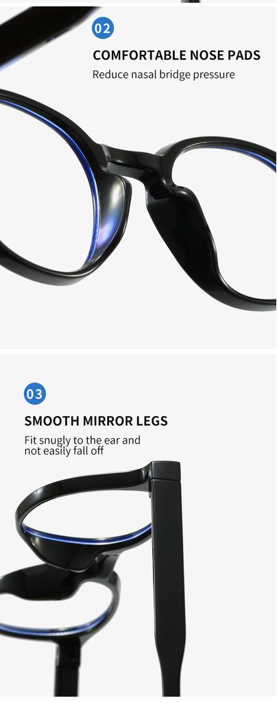 Minimalist High End Round Anti Blue Light Glasses Daily Commute Business Eyeglasses Frame Blue Light Blocking Computer Glasses