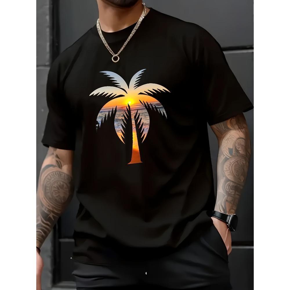 European Sizes Men s Fashion Trend Pure Cotton Round Neck Casual Letter Printed T-shirt S чёрный