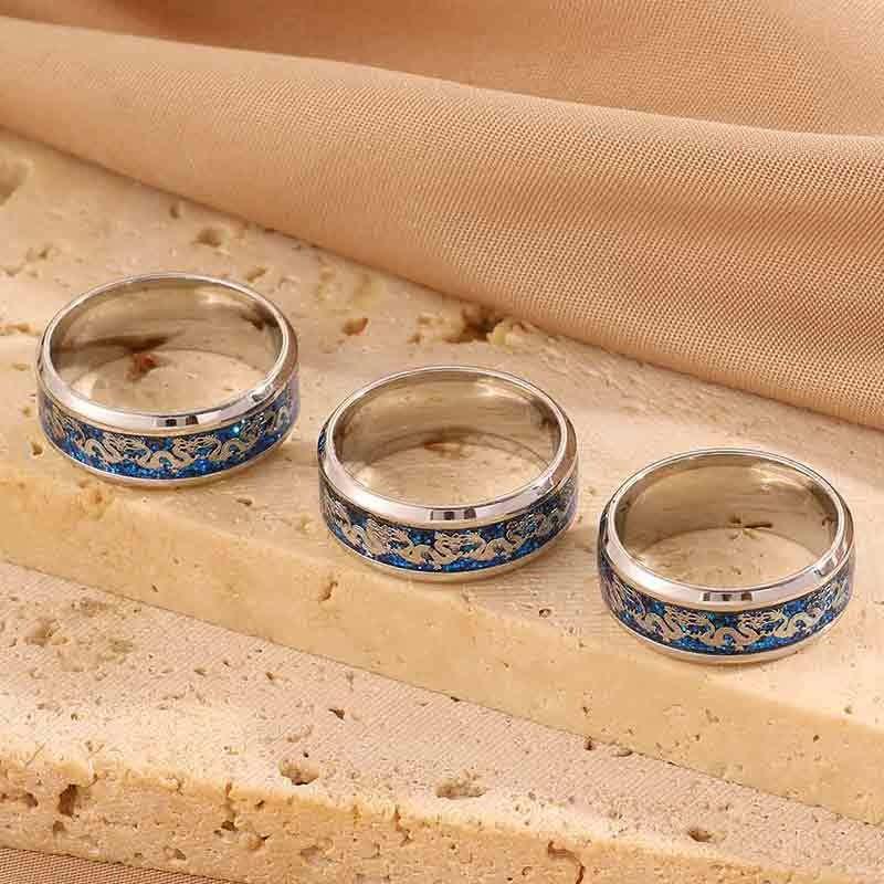 Stainless Steel Dragon-patterned Ring for Men, Featuring A Retro Chinese Style, High-end Feel, Simple Yet Versatile Accessory.