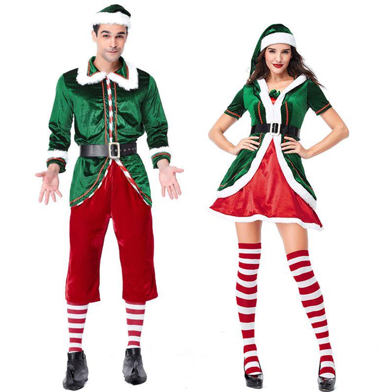 Vibrant Xmas Party Fancy Dress With Soft Touch Velvet Santa's Helper Costume