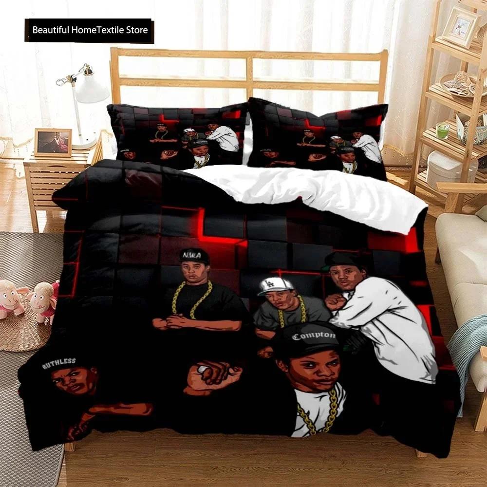 Hip Hop Rapper Bedding Set Boys Girls Twin Queen Size Duvet Cover Pillowcase Bed Boys Adult Fashion Home Textileextile