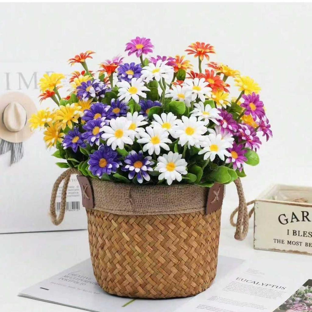 1/3pcs Artificial Flowers Silk Fake Plants Daisy Wedding Wreath Home Room Table Decor Festival Outdoor Yard Scrapbook Accessory