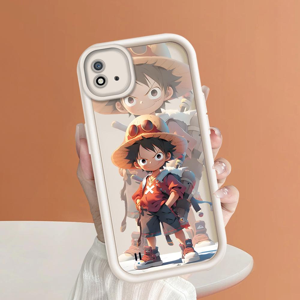 Soft Silicone Square Ladder Printing Pattern Phone Casing Full Cover Camera Shockproof Protection Rubber Case for OPPO Realme