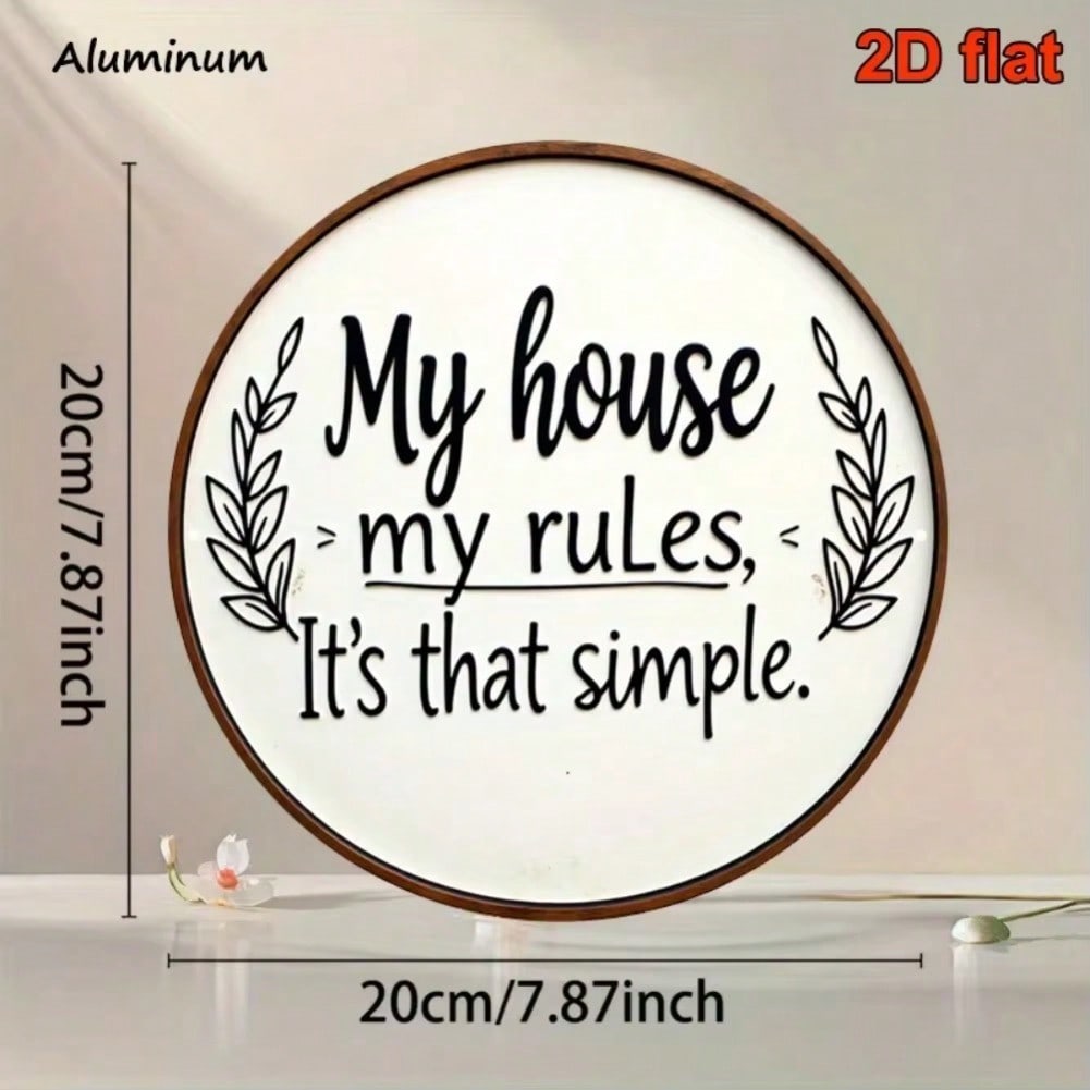 Vintage Metal Tin Sign Floral Italics Wall Art Home Decor Bar Cafe 20x20