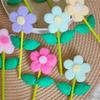 1PC Plush Fabric Flower Creative Fabric Flower Desktop Decoration Fake Flowers Flower Branch Ornaments 23cm