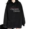 2026 Spring New Vampire Diaries Letter Print Hooded Sweatshirt for Men & Women - Long Sleeve Casual Jacket