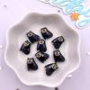 30pcs Resin Mini Colorful Painted Bat Pumpkin Skull Ghost Cat Figurines Flat Back Scrapbook DIY Halloween Decor  Nail Art M439 F
