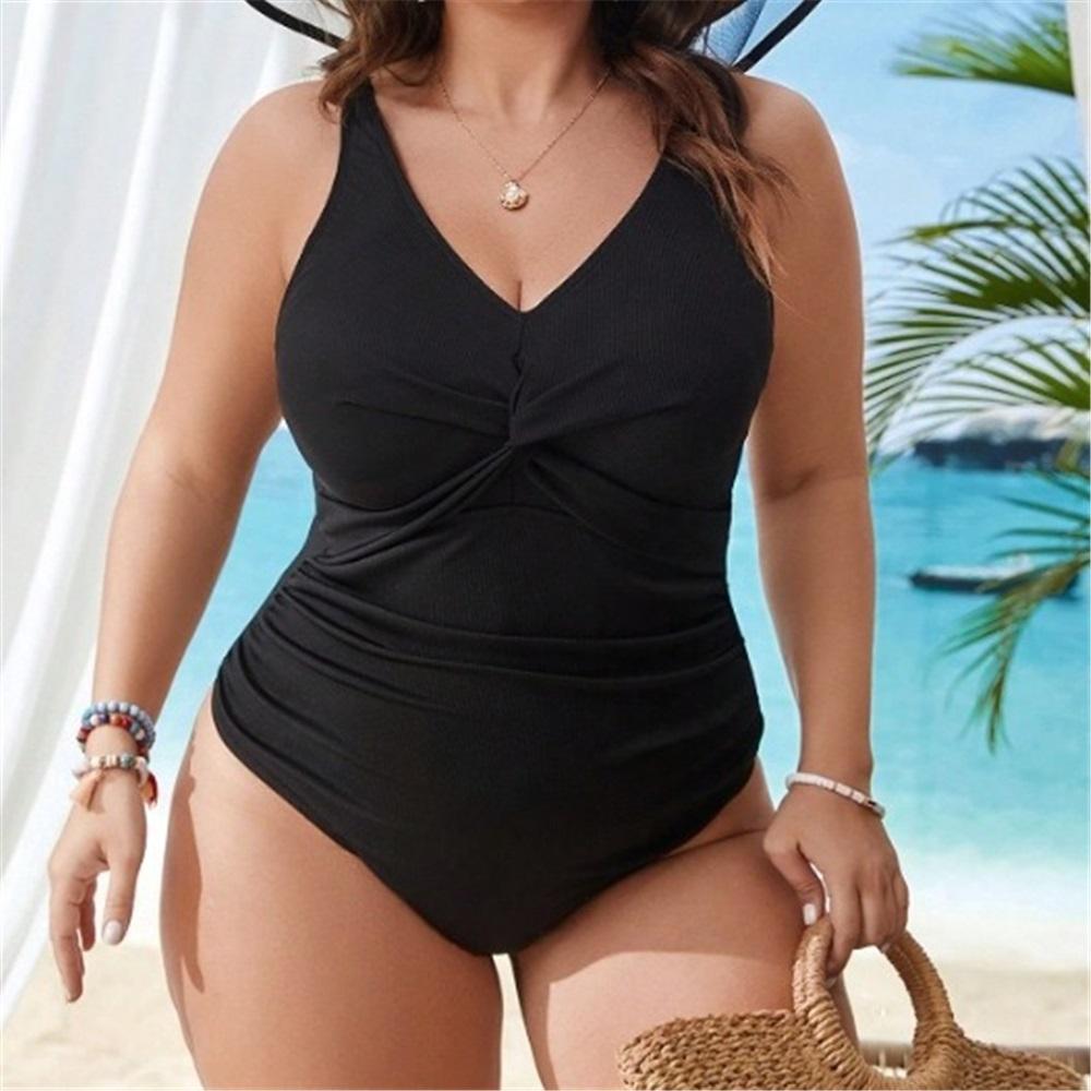 

Слитный купальник для женщин, Большой размер Черный Сексуальный купальник бикини 4XL