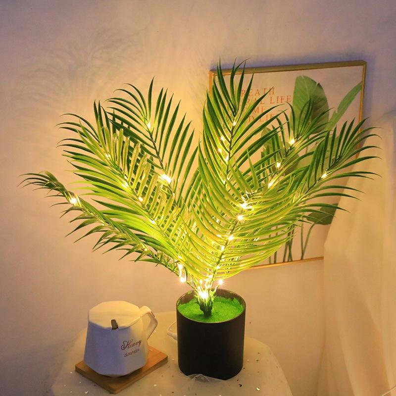 Artificial Plant With Led Lights Fake Plant Potted Tree Indoor Lighting For Living Room Hotel Villa Art Decor Bedroom Home Decor