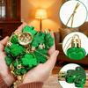 Patrick's Day Shamrocks Ornament,Good Luck Clovers Hanging Baubles Trefoil Pendants Decoration for Keyring Tree Shelf