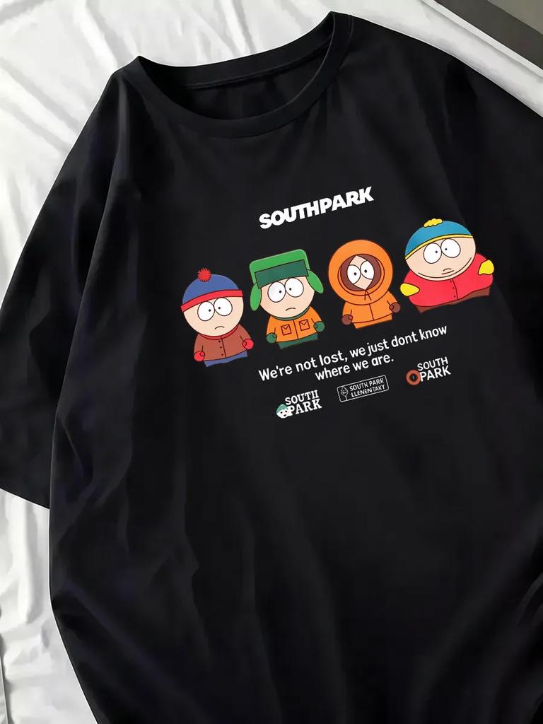 Black Oversized T-Shirt with South Park Print