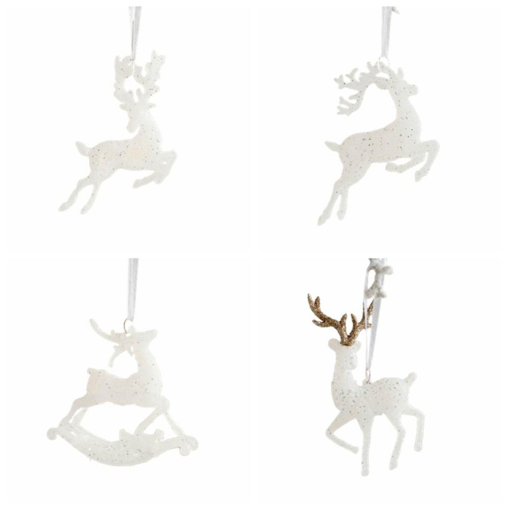 Niedliche Weihnachtsglitzer Elch Anhänger Cartoon Weihnachtsbaum Dekoration Partygeschenke