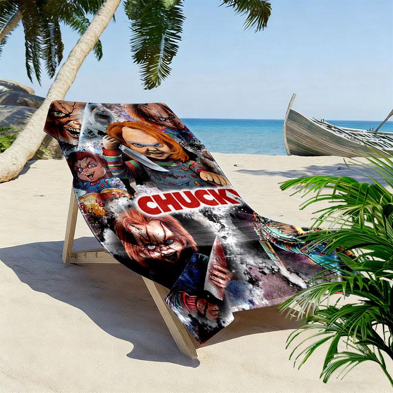 Chucky Print Strandtuch, Großes Weiches Schnelltrocknendes Handtuch für Strand Camping Schwimmen