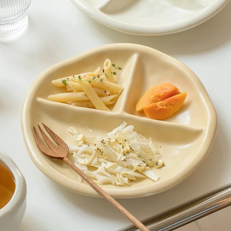 

Керамическое отделение тарелки для снижения жира, разделительная посуда, потеря веса, количественная тарелка, три отделения 211 8.5inch