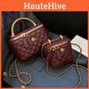 Pu Small Box Bag For Women With Quilted Pattern And Chain Strap For Daily Use