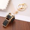Luxury Rhinestones Whistle Keychain Creative Shining Whistle Pendant  Bag Ornament