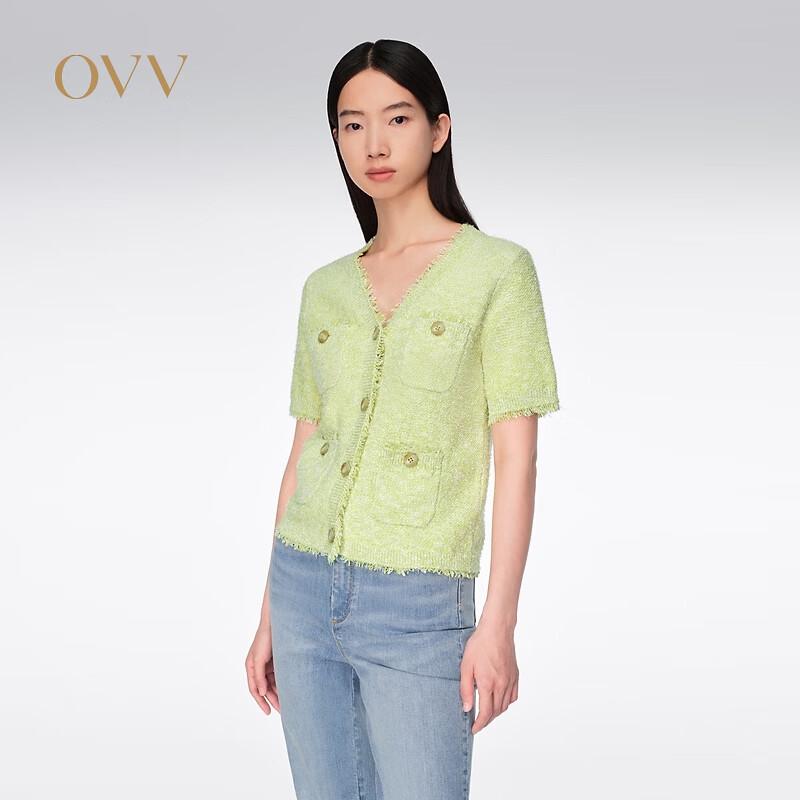 OVV Women s Classic Tweed Short-Sleeve Knit Jacket M