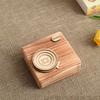 Wooden Camera Storage Box Rustic Retro Camera Shape Container with Sliding Lid DIY Handmade Camera Model Toy Decoration