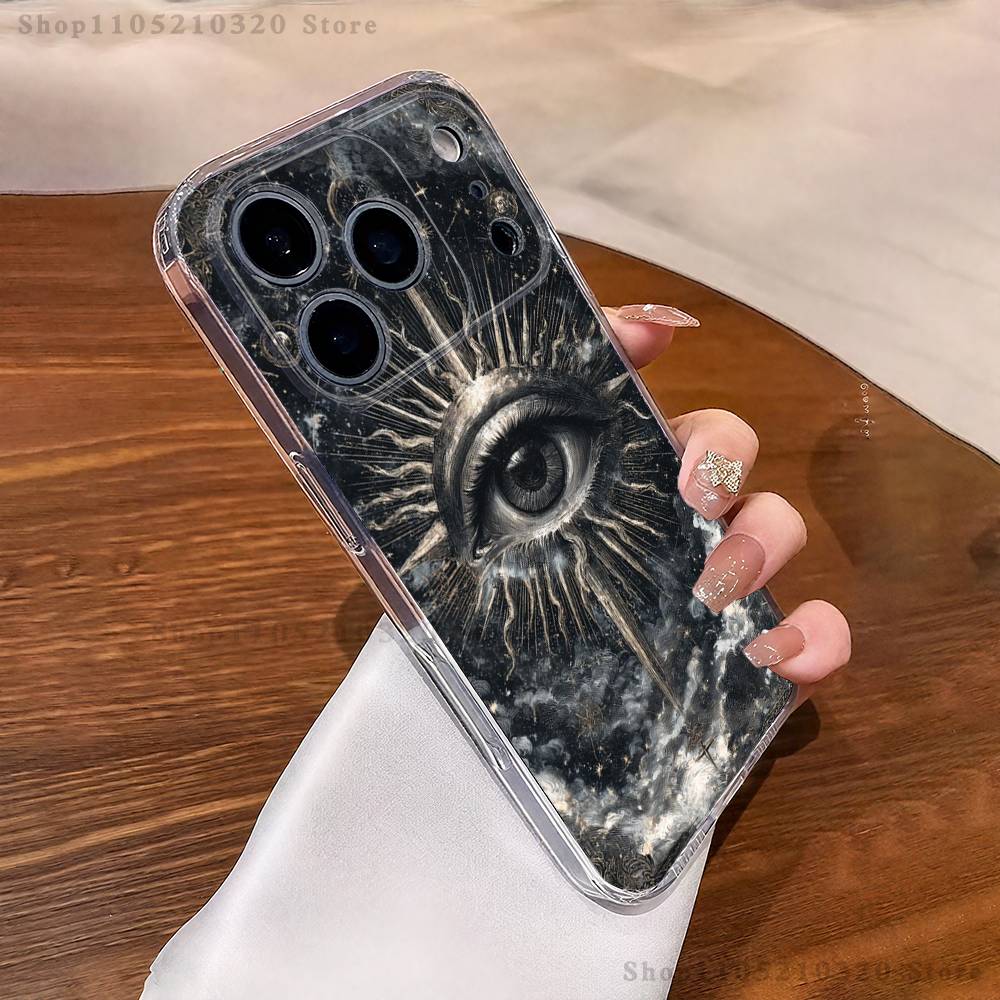 

Occult Illuminati Eye Phone Case For iPhone 16,15,17,12,13,14,11 Max,Pro,Plus,X,XS,XR,SE4,E Mini Transparent Cover iPhone11