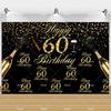 60th Birthday Backdrop Woman Man 60 Years Old Birthday Decorations Party Supplies Glitter Balloons Sixty Banner Photo Shoot Prop