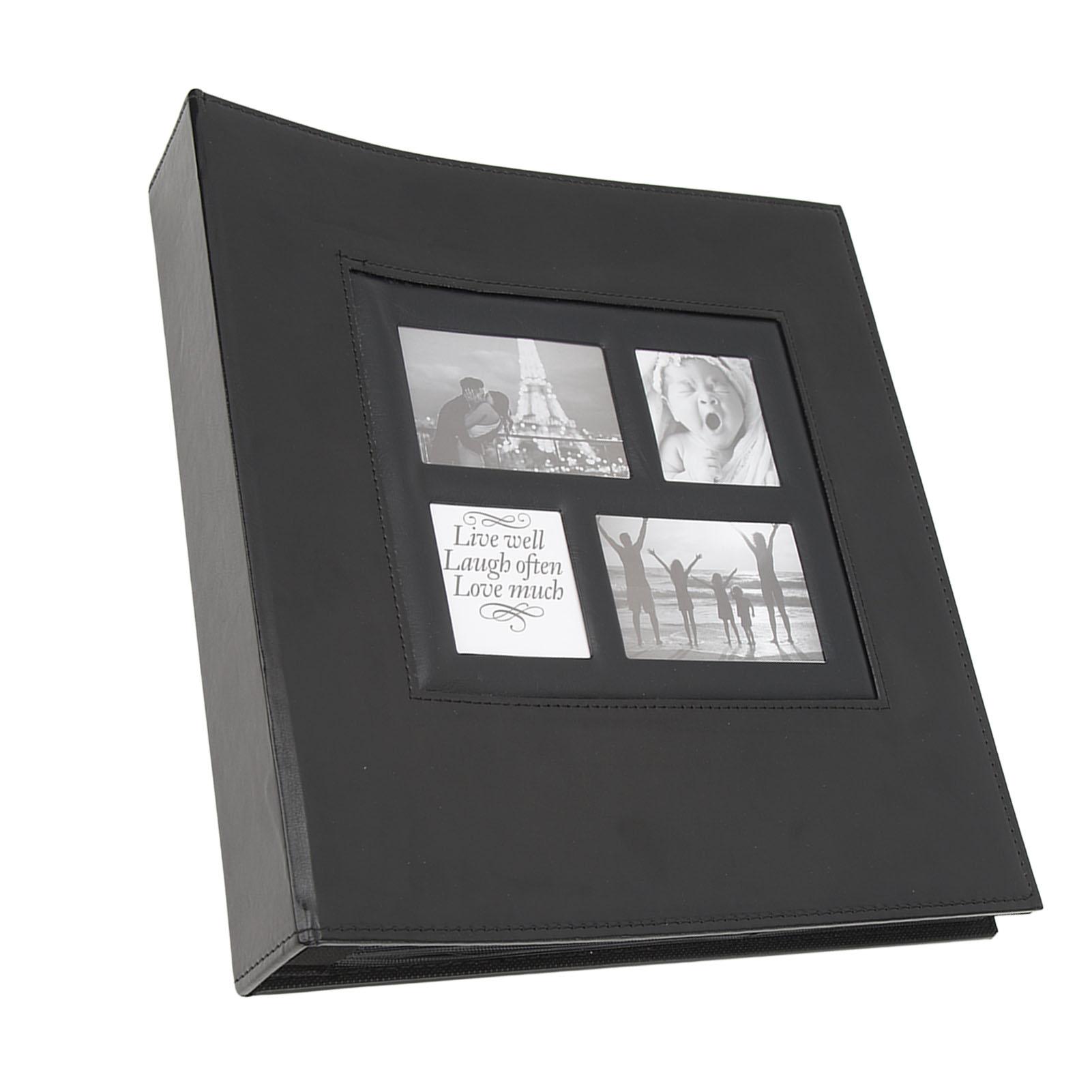 

Фотоальбом на 600 карманов 6 дюймов Легко чистящийся фотоальбом из ПУ кожи Альбом для фотографий для хранения фотографий чёрный