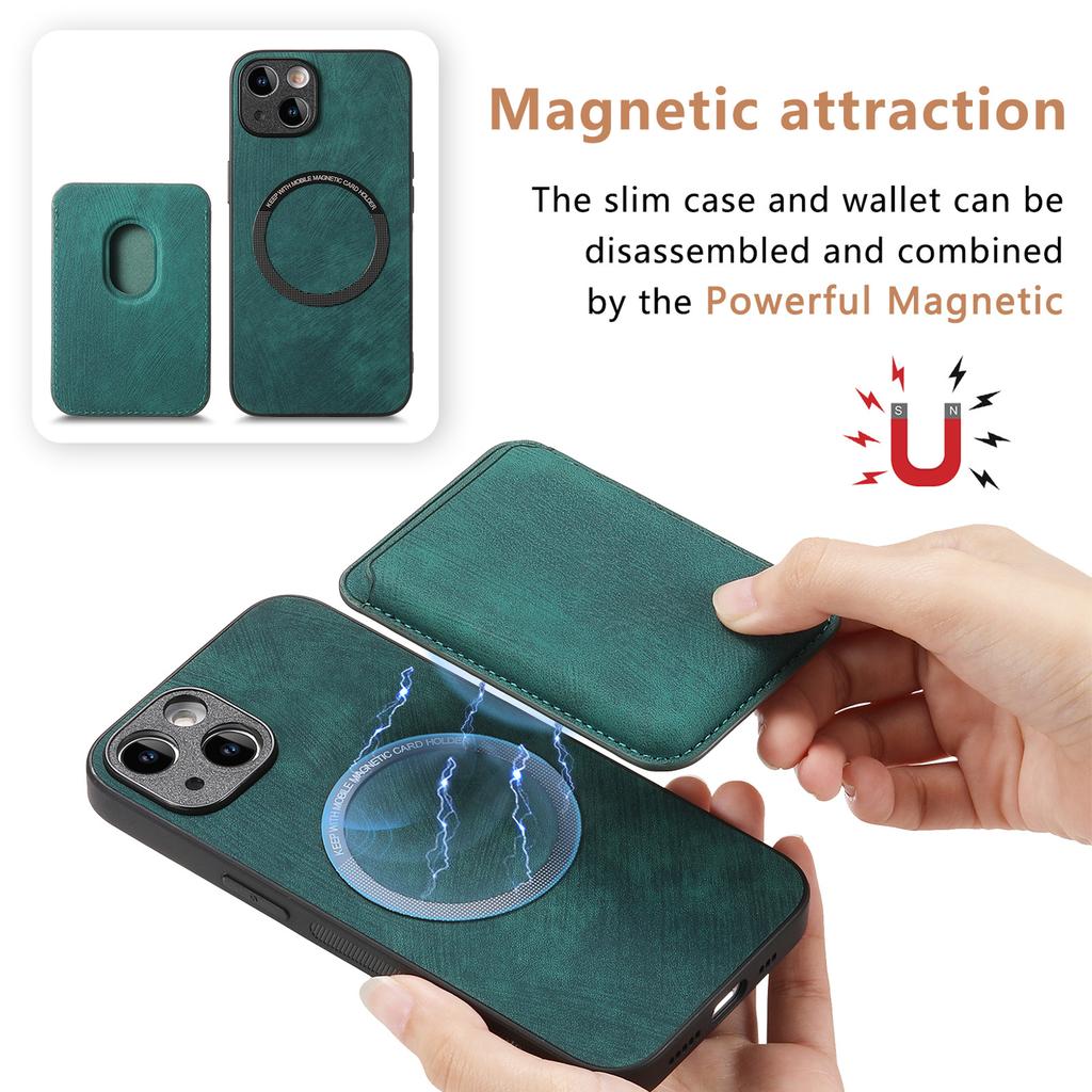 PU Leather for Magsafe Case for iPhone 17 Air 16 15 Pro Max 16e 14 Plus 13 12 11 Pro Magnetic Back Cover with Card Holder XLD12