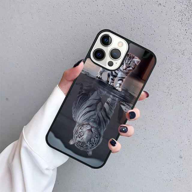 Animal White Tiger Pattern Phone Case Cover For iPhone 17 Air 15 16 14 13 12 Pro Max 11 Pro Max Plus Coque Shell