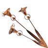 A74E-Floral Garden Stake Handcrafted Three Calla Lilies Metal Wind Chime Yard Art Sculpture Flower Stakes