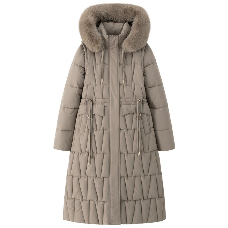 Sleeves Detachable Fashion Woman Winter Coats Hooded Faux Fur Collar Thick Warm Long Parkas Women's Jackets