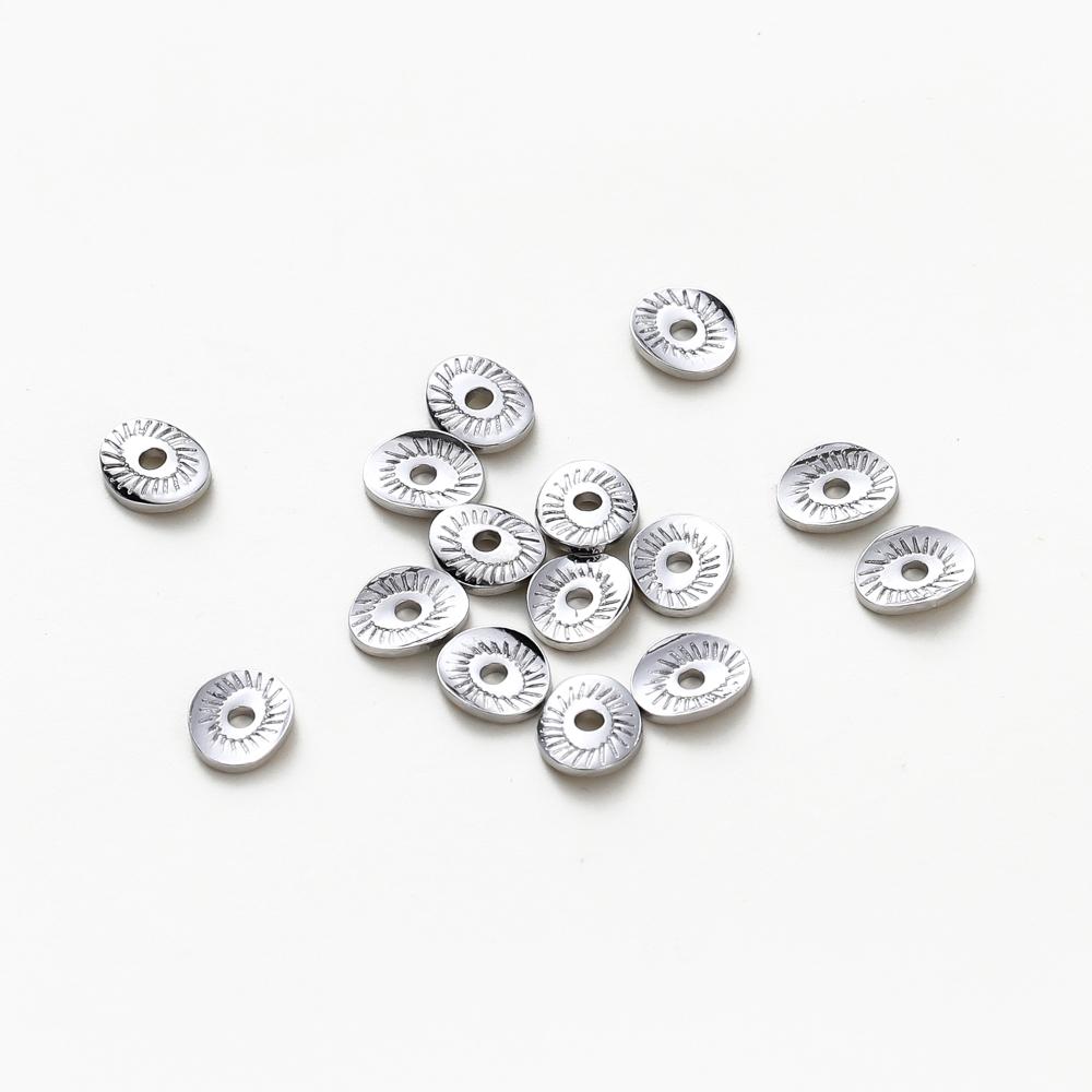 20-50pcs 5x6MM 14K 18K Gold Plated Brass Arcuate Embossing Spacer Beads Bracelets Beads Jewelry Making Supplies Diy Findings
