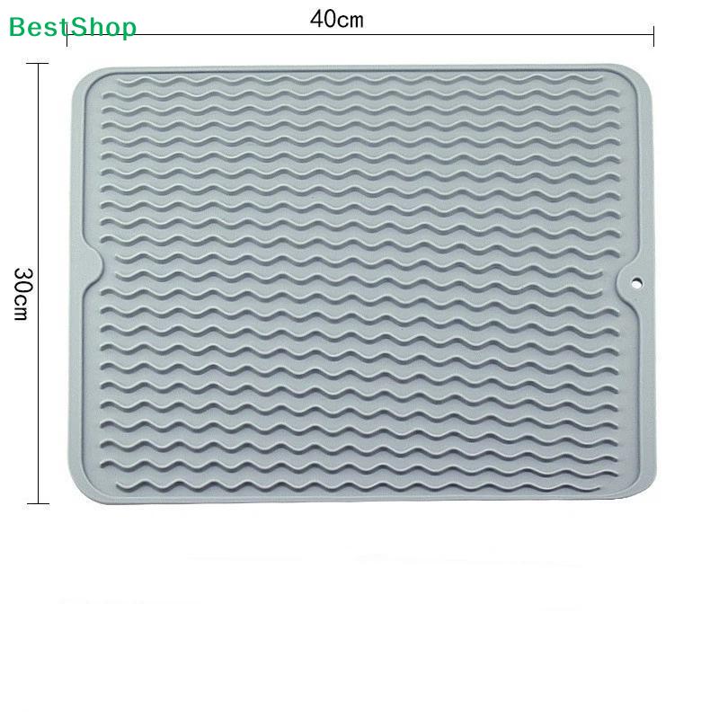 Silicone Dish Drying Mat, 40 X 30cm Dish Drying Mat, Counter Top Mat, Dish Draining Mat, Sink Mat, Large Silicone Trivet