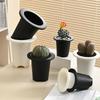 Large Caliber Modular Cactus Flower Pot - Resin Plastic Round Succulent Plant Pot for Home Gardening