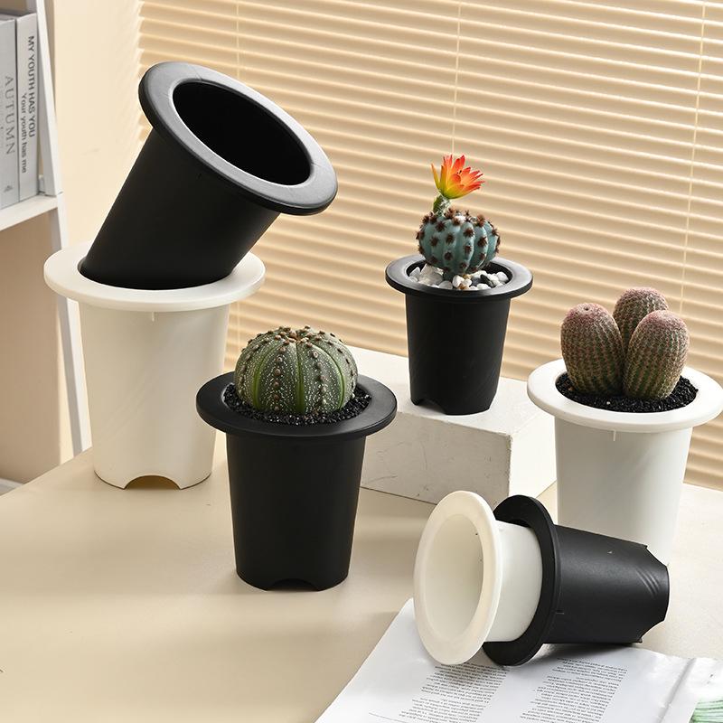 Large Caliber Modular Cactus Flower Pot - Resin Plastic Round Succulent Plant Pot for Home Gardening