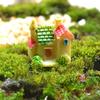 5 bucăți miniatură ornamentală cabană din rășină rezistentă la intemperii, mini statuie de grădină cu micropeisaj pentru curte