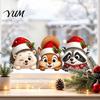 Christmas Gifts for Friends Window Stickers, Static Cling Santa Claus Snowman Reindeer Decals, Removable PVC Stickers Holiday Glass Clings Home
