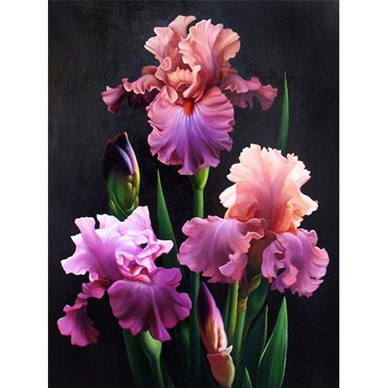 HUACAN Diamond Embroidery Flowers Rhinestones Pictures Diamond Mosaic Flower Cross Stitch