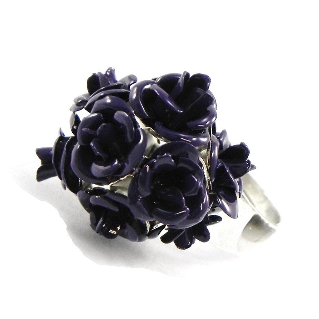 Les Trésors De Lily [H9849] - Bague Créateur 'Boules de Roses' violet