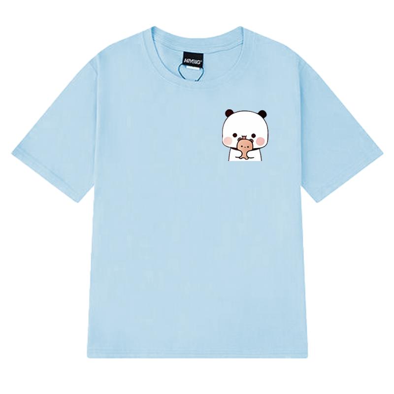 Hot Sale Panda Bear Bubu Dudu and Their Babies T Shirt Unisex Women Couples Fashion short sleeve Tshirts Unisex 100 Cotton Tops S
