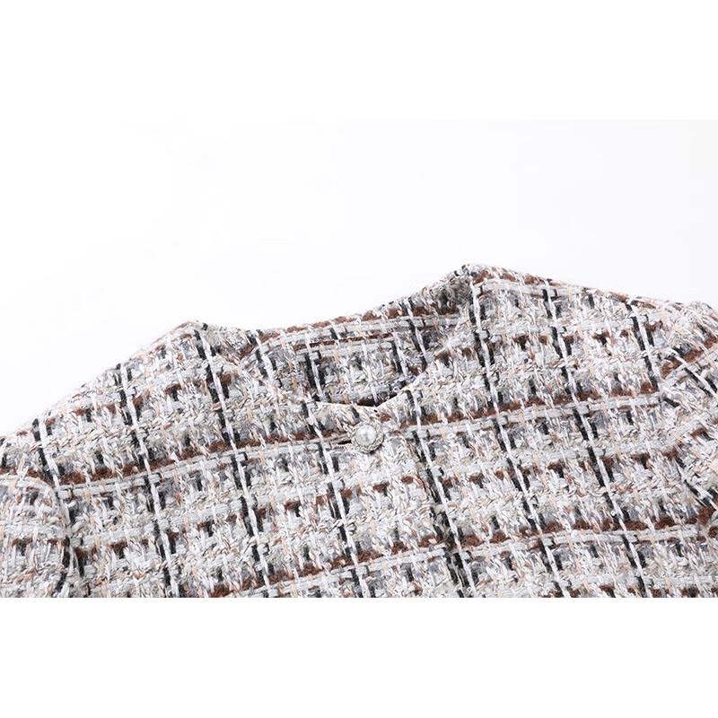 G·TENNA SMR-B2106 Women's Plaid Wool Blend Short Jacket