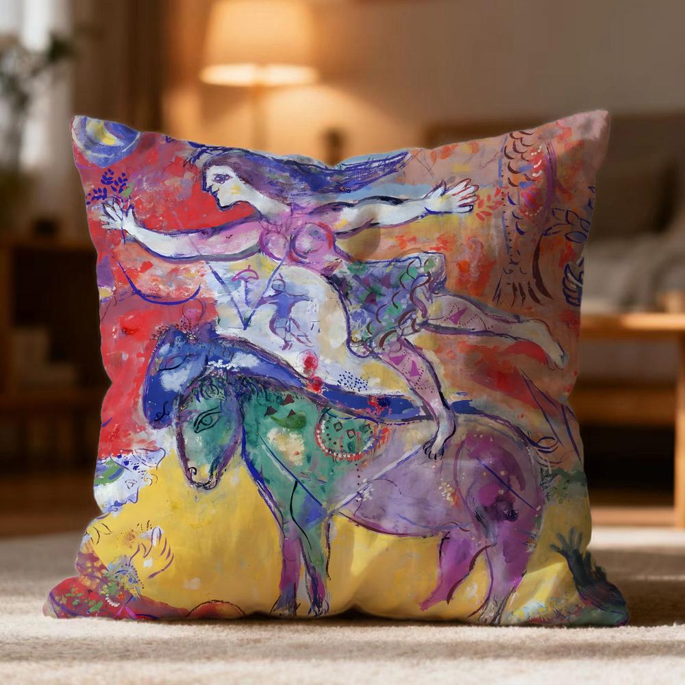 Popular M-MMarc Chagall Cushion Cover Soft Washable Pillow Case Multi-Scene for Couch Bed Travel Office Use
