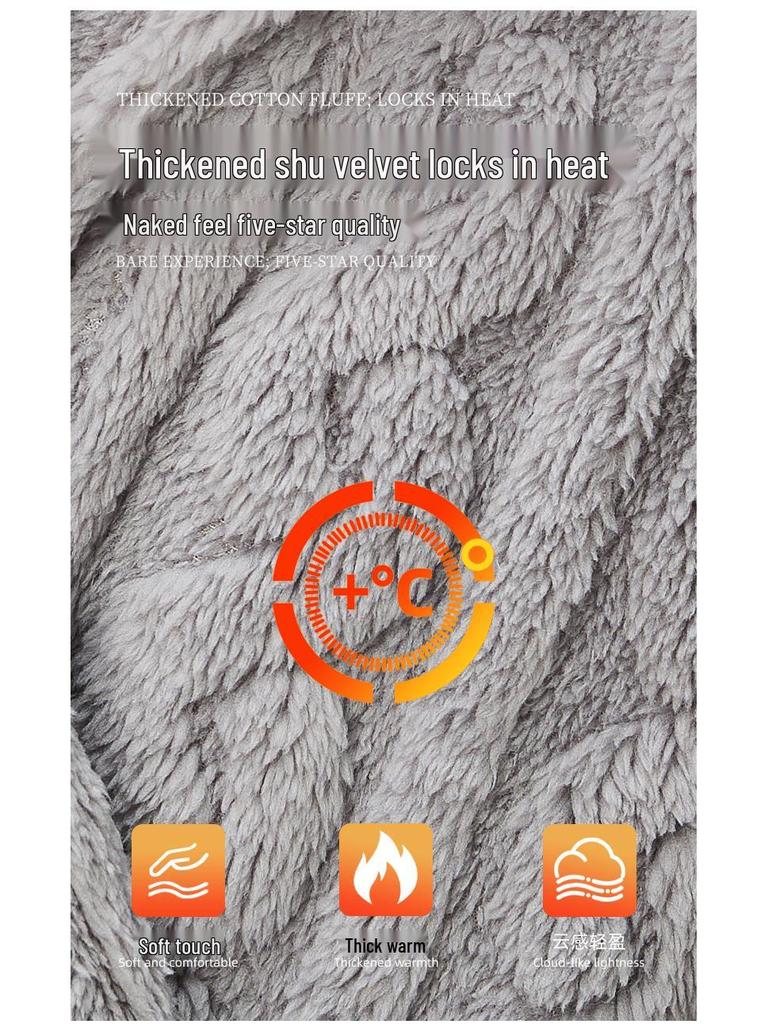 Bademäntel mit Kapuze aus Jacquard-Fleece für Damen und Herren – Warme, dicke lange Roben für Herbst und Winter