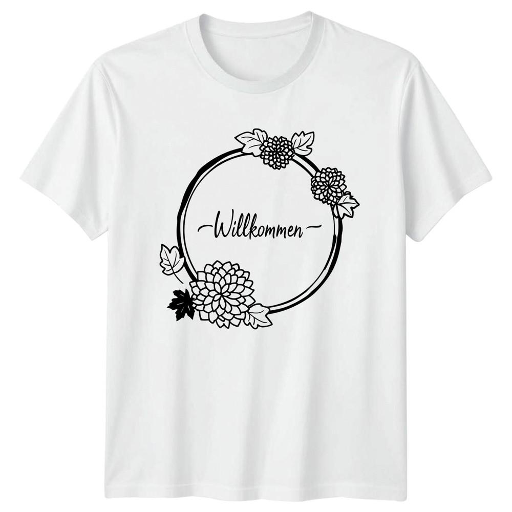 WillkomUnisex Unisexs TShirt Autumn Floral GerUnisex Housewarming Gift For Her S