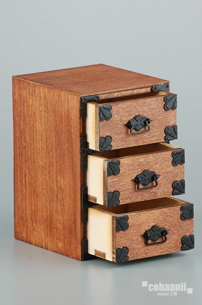 Kobaani Model Studio 1/12 Japanese Construction Series Japanese Chest of Drawers (Small) Assembly Kit WZ-023