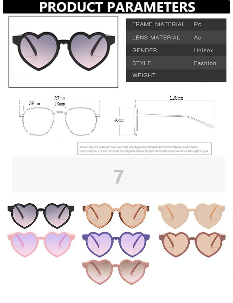 Summer Cute Heart Sunglasses Outdoor Uv Protection Sun Glasses Baby Girls Classic Boy Uv400 Gradient Eyewear