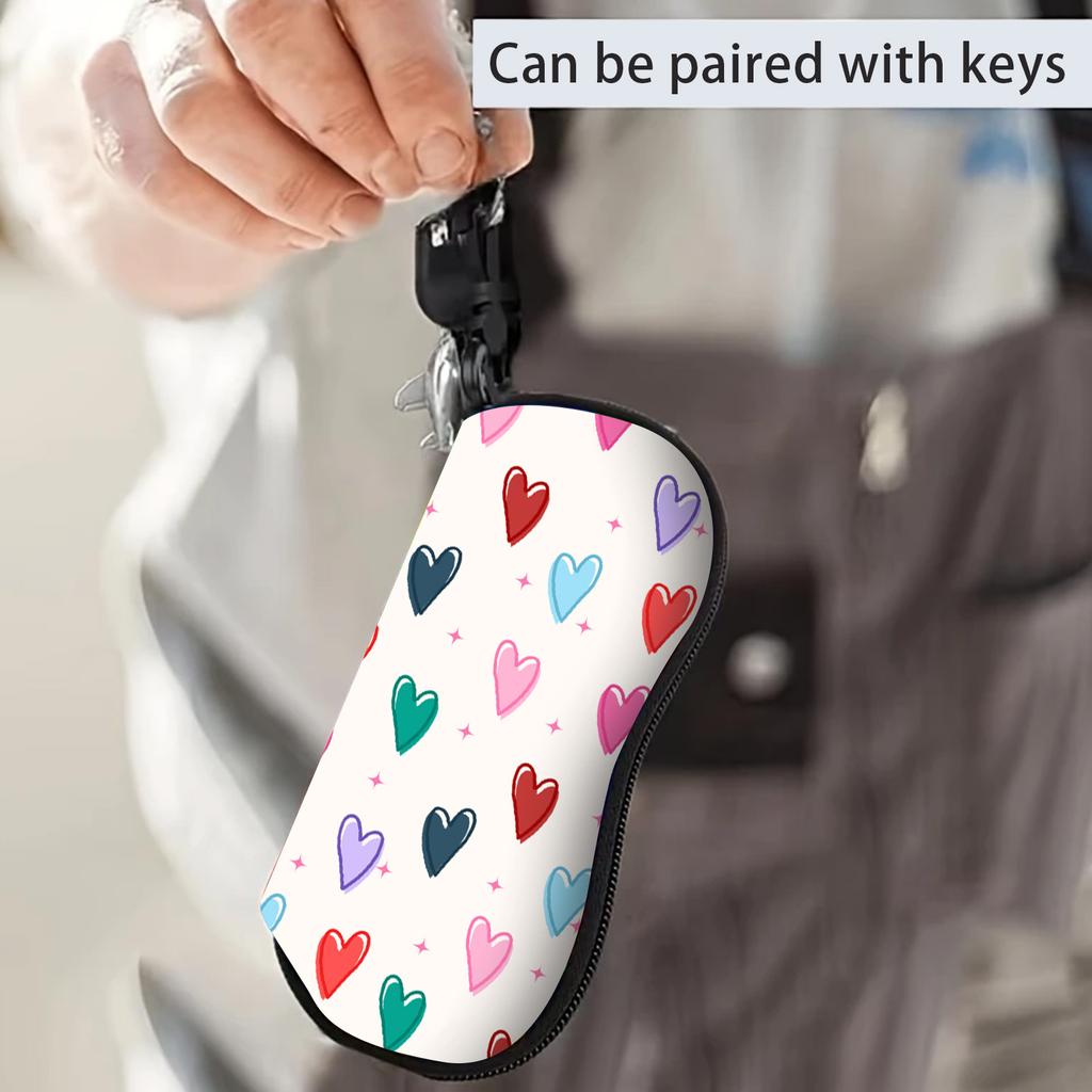 1Pcs Soft Sunglasses Case,Neoprene Zipper Glasses Pouch,Portable Eyeglasses Ba